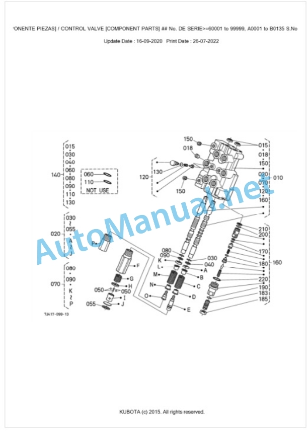 Kubota LA1002-57C Parts Manual PDF BKIDK5036-3