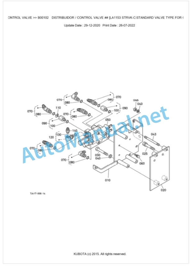 Kubota LA1153EC Parts Manual PDF BKIDA0415-2