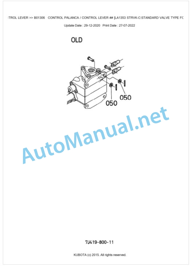 Kubota LA1353EC Parts Manual PDF BKIDA0416-3