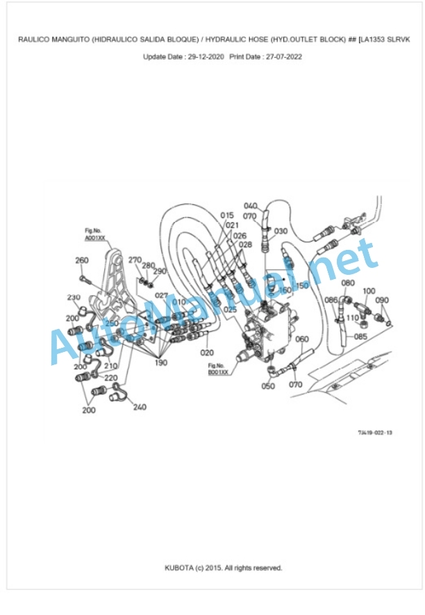 Kubota LA1353EC Parts Manual PDF BKIDA0416-4