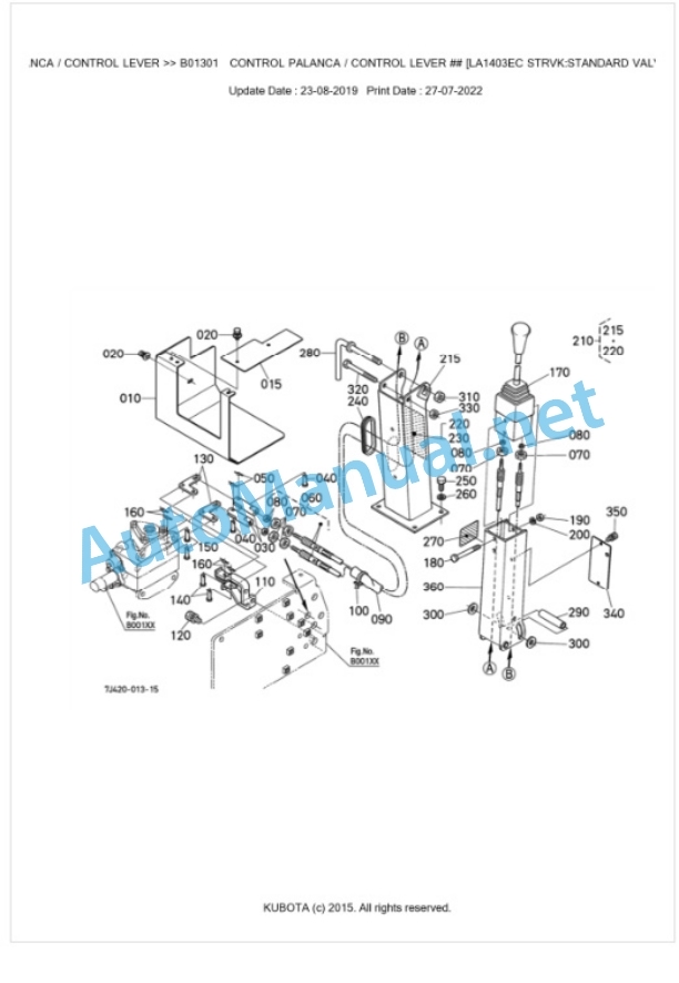 Kubota LA1403EC Parts Manual PDF BKIDA0405-3