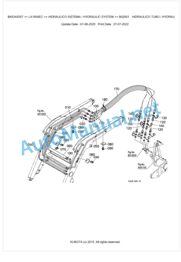 Kubota LA1954EC Parts Manual PDF BKIDA5057-4