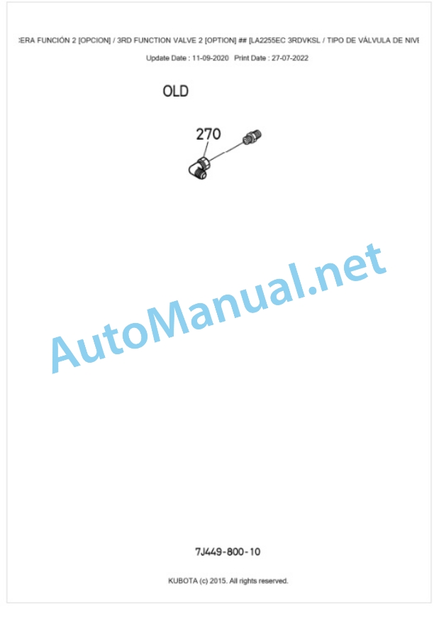 Kubota LA2255EC Parts Manual PDF BKIDA5124-5