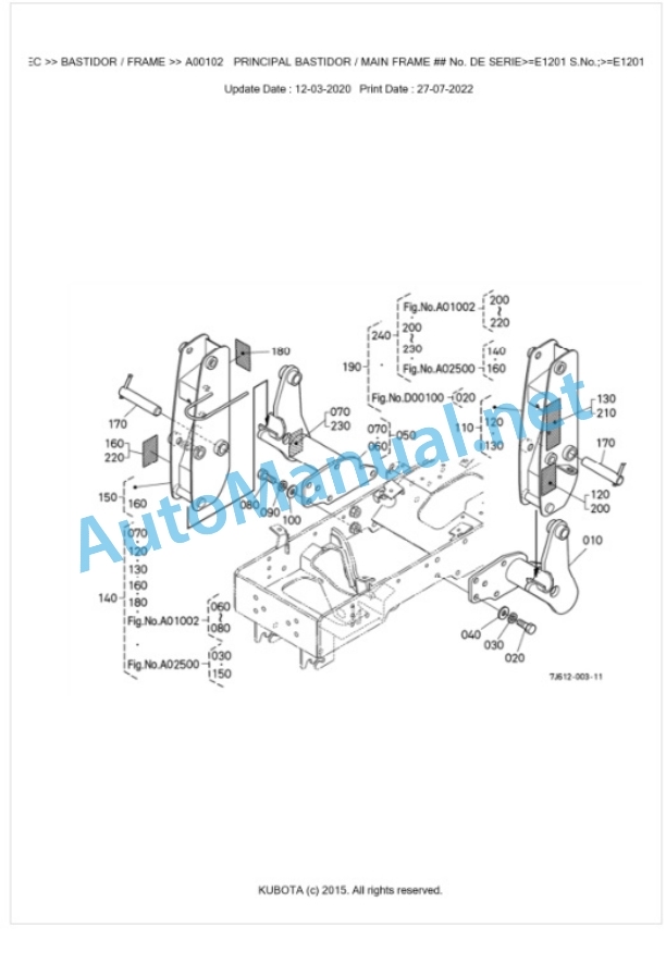 Kubota LA243EC Parts Manual PDF BKIDA0349-2