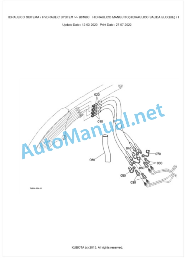 Kubota LA243EC Parts Manual PDF BKIDA0349-4