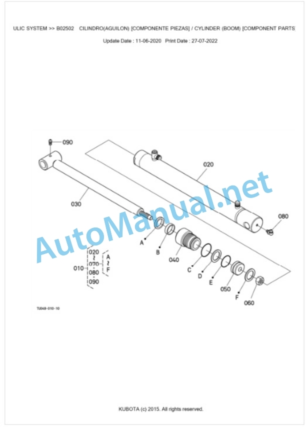 Kubota LA302-1-CFL Parts Manual PDF BKIDA5022-5