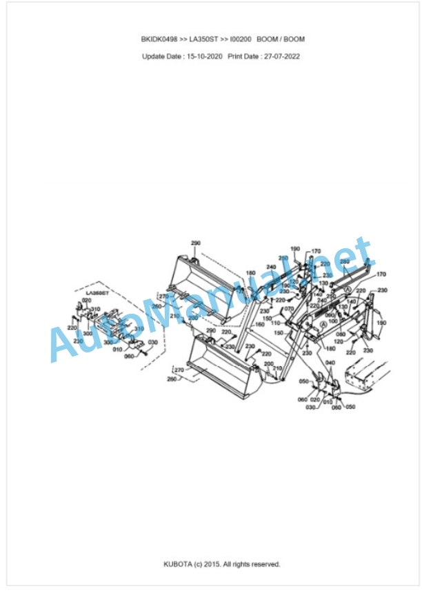 Kubota LA350ST Parts Manual PDF BKIDK0498-2