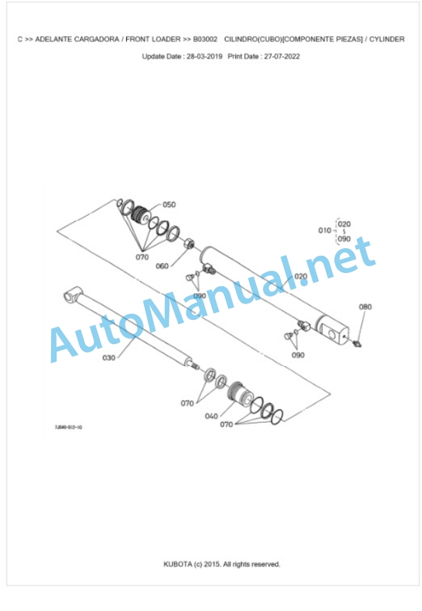 Kubota LA402-C Parts Manual PDF BKIDA0196-5