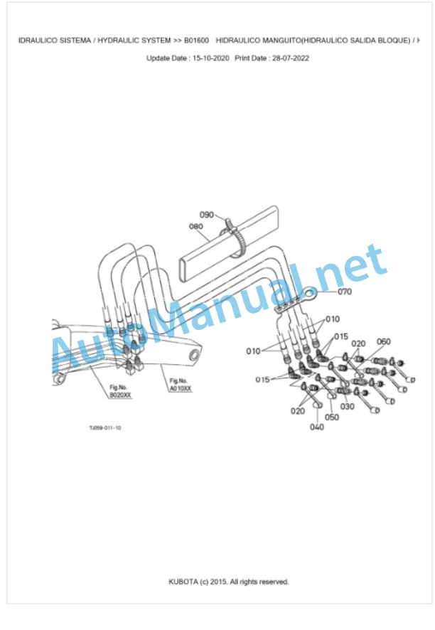 Kubota LA424EC Parts Manual PDF BKIDA5072-4