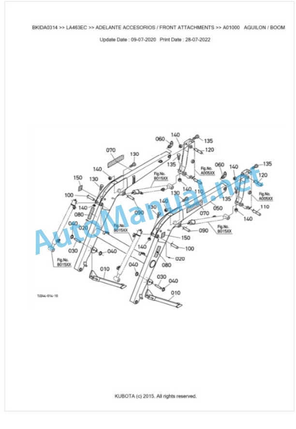 Kubota LA463EC Parts Manual PDF BKIDA0314-2