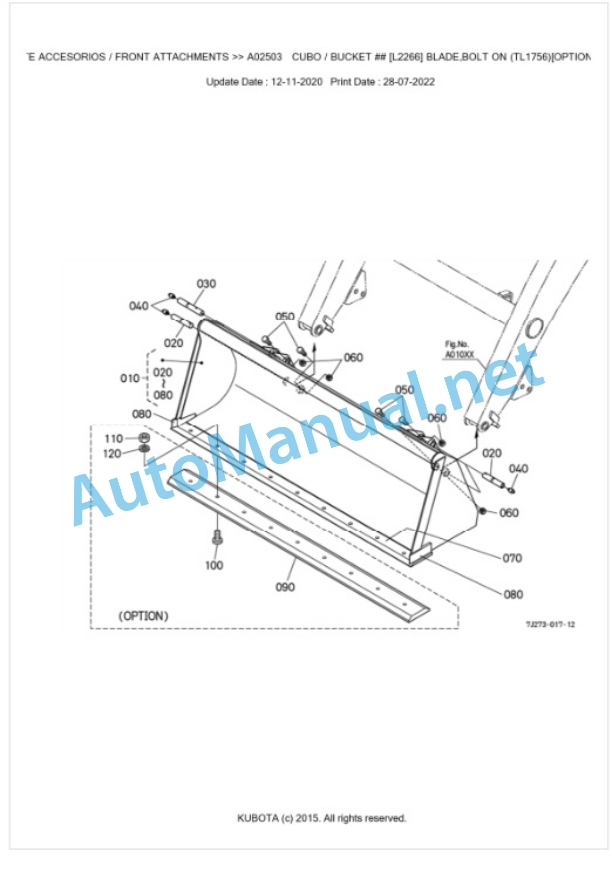 Kubota LA514EC Parts Manual PDF BKIDA0412-2