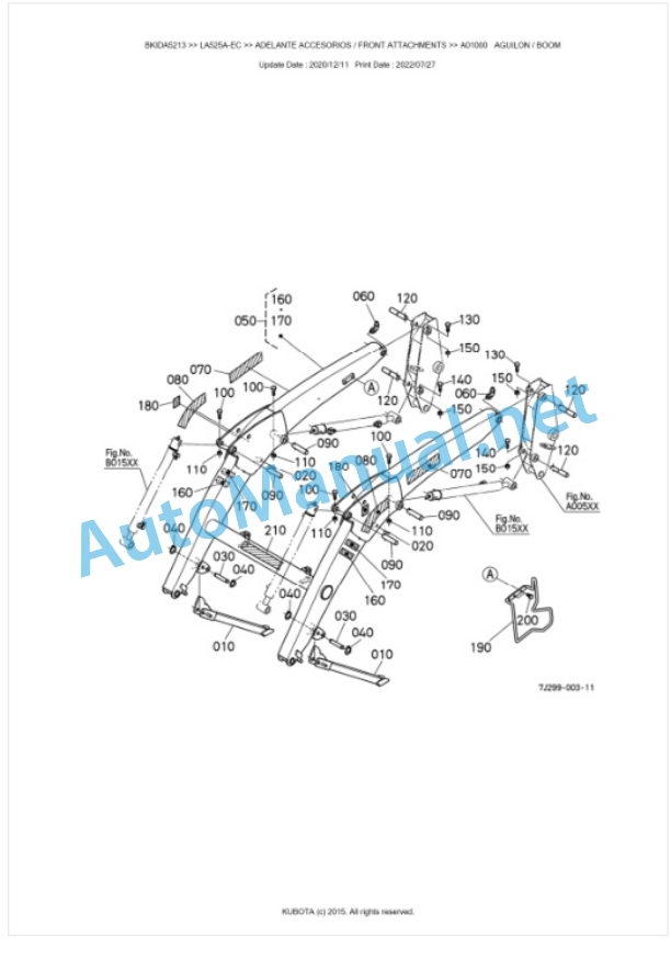 Kubota LA525A-EC Parts Manual PDF BKIDA5213-2