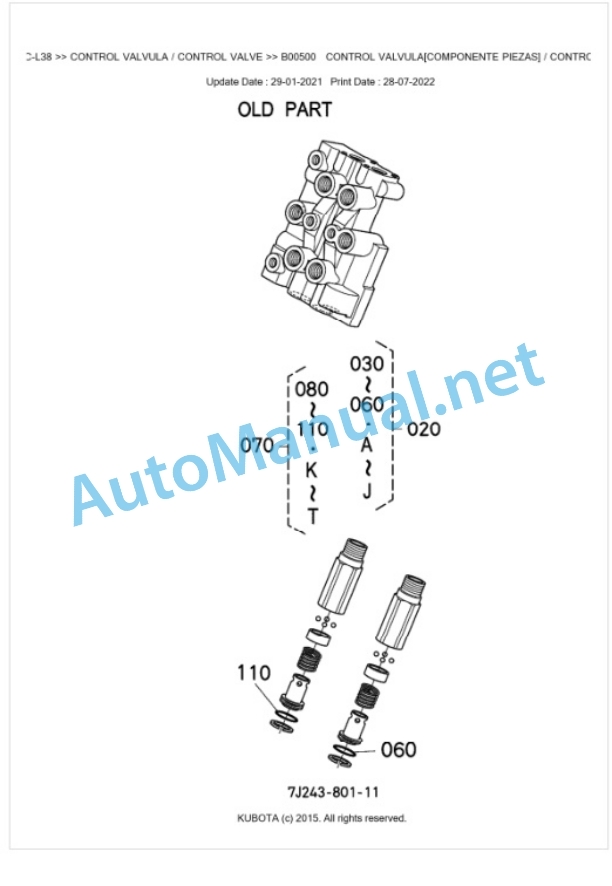 Kubota LA713EC-L38 Parts Manual PDF BKIDA0281-3