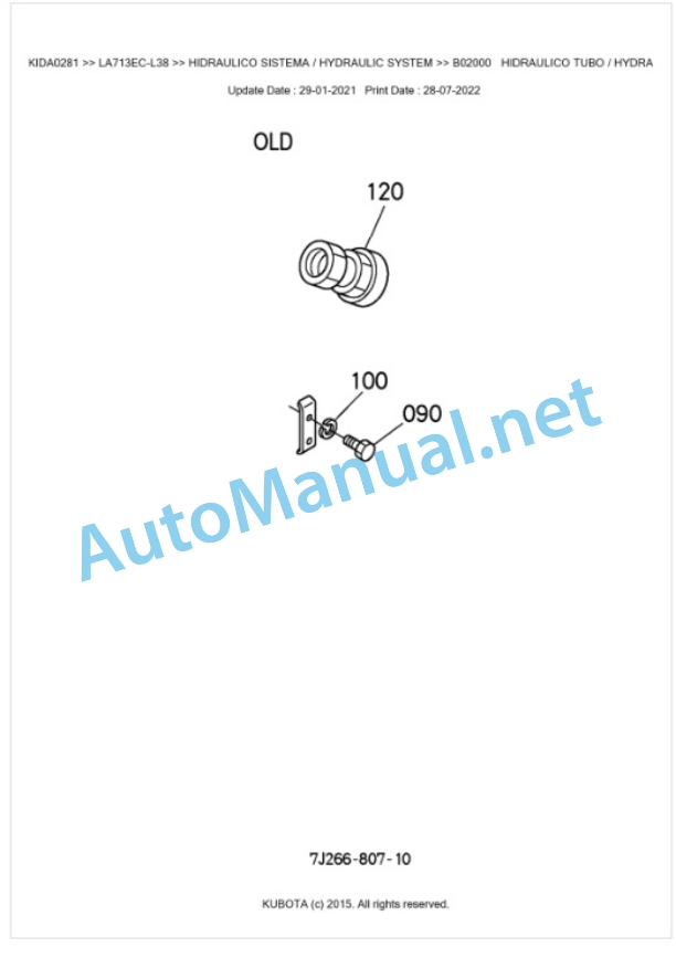 Kubota LA713EC-L38 Parts Manual PDF BKIDA0281-5