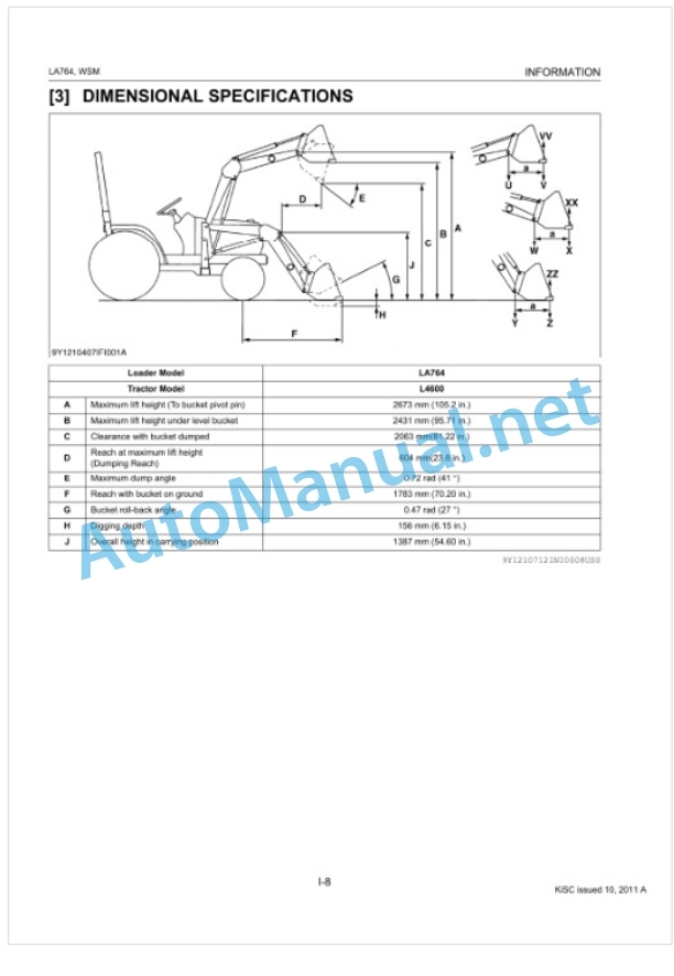 Kubota LA764 Front Loader Workshop Manual PDF-2