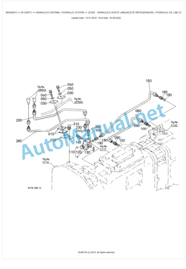 Kubota M-110, M-120 Parts Manual PDF BKIDK0513-4