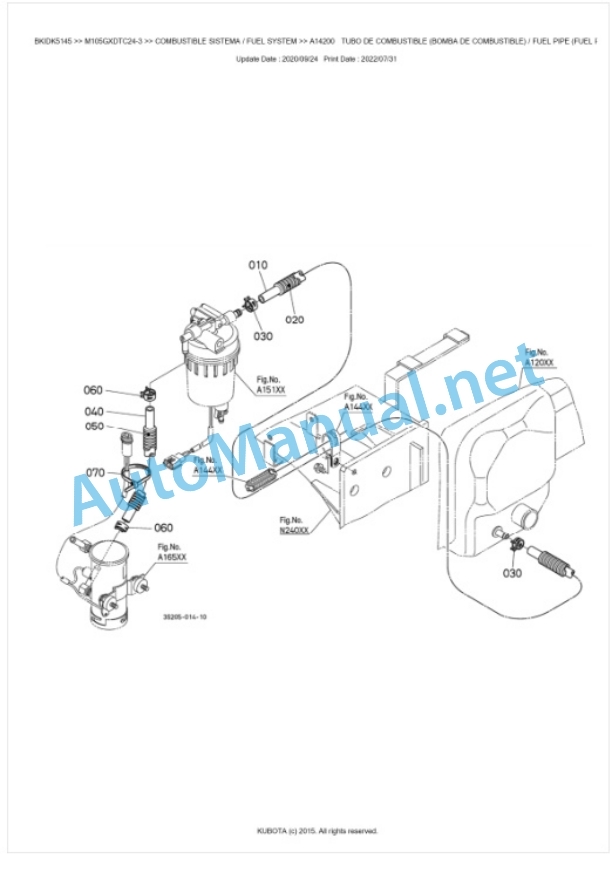 Kubota M105GX-3 Parts Manual PDF BKIDK5145-2