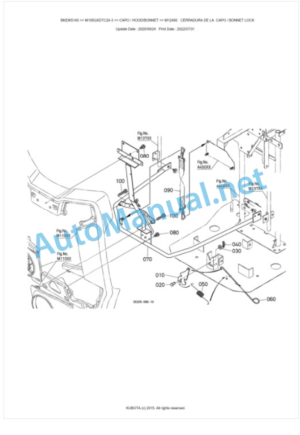 Kubota M105GX-3 Parts Manual PDF BKIDK5145-5