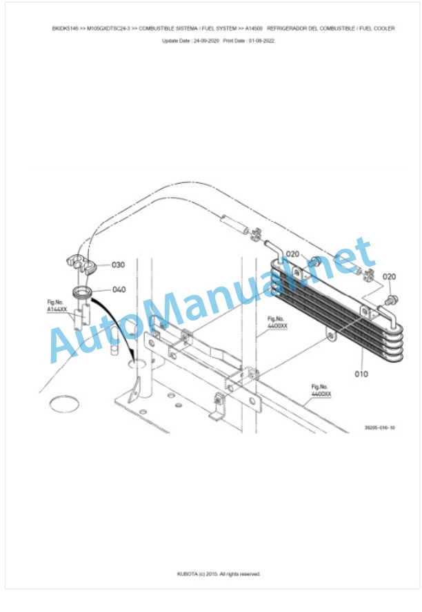 Kubota M105GX-3 Parts Manual PDF BKIDK5146-2