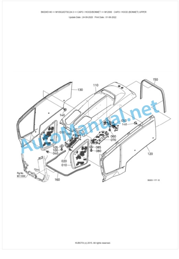 Kubota M105GX-3 Parts Manual PDF BKIDK5146-5