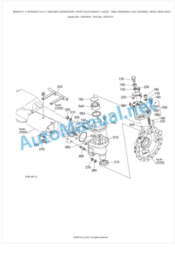 Kubota M105GX-3 Parts Manual PDF BKIDK5147-4