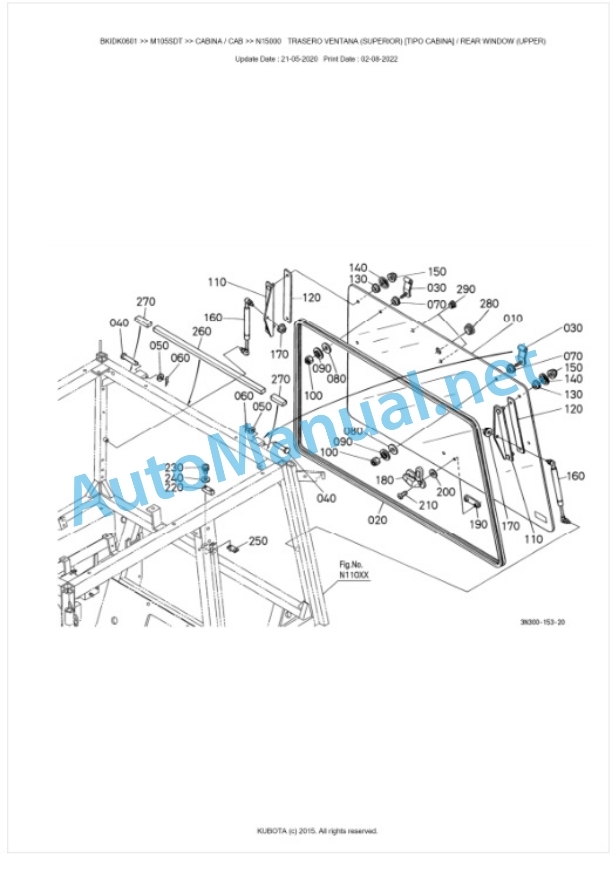 Kubota M105SDT Parts Manual PDF BKIDK0601-5