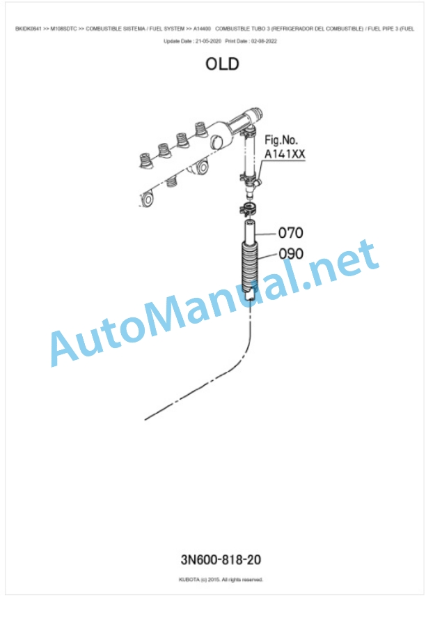 Kubota M108S-CAB Parts Manual PDF BKIDK0641-2