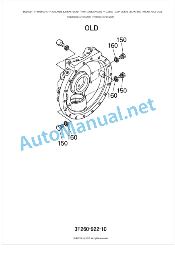 Kubota M108S-CAB Parts Manual PDF BKIDK0641-4