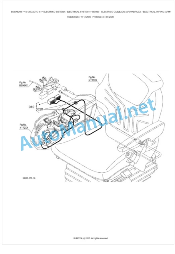 Kubota M115GX-4, M125GX-4 Parts Manual PDF BKIDK5299-3