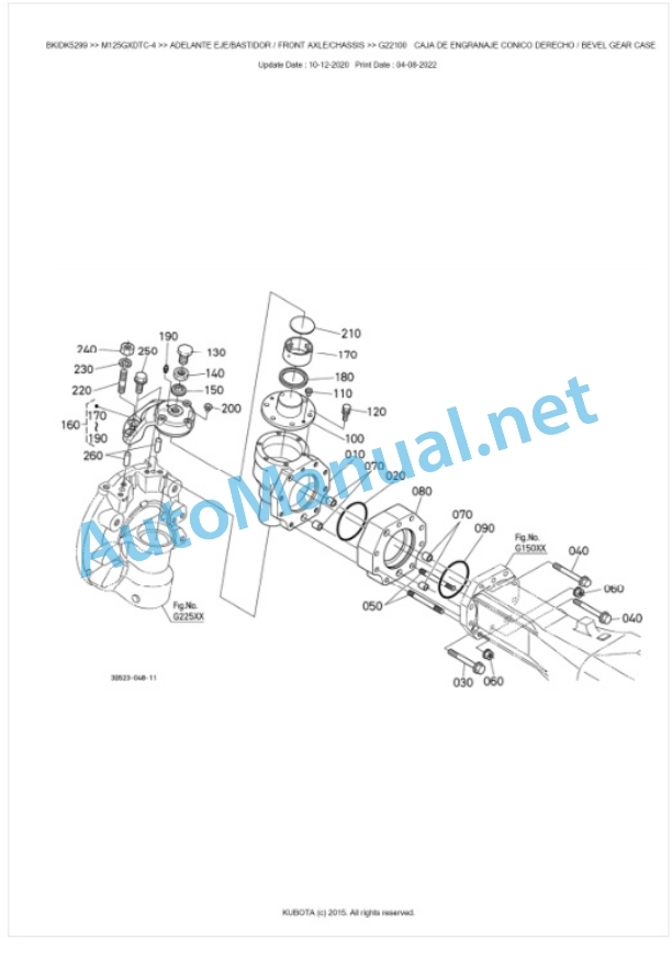 Kubota M115GX-4, M125GX-4 Parts Manual PDF BKIDK5299-4