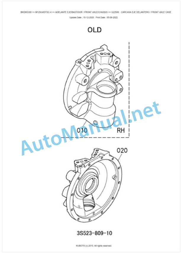 Kubota M115GX-4, M125GX-4 Parts Manual PDF BKIDK5300-4