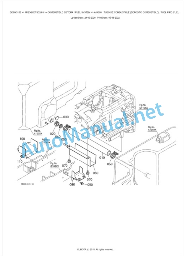 Kubota M125GX-3 Parts Manual PDF BKIDK5158-2