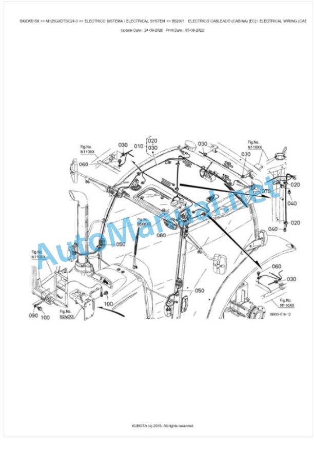 Kubota M125GX-3 Parts Manual PDF BKIDK5158-3