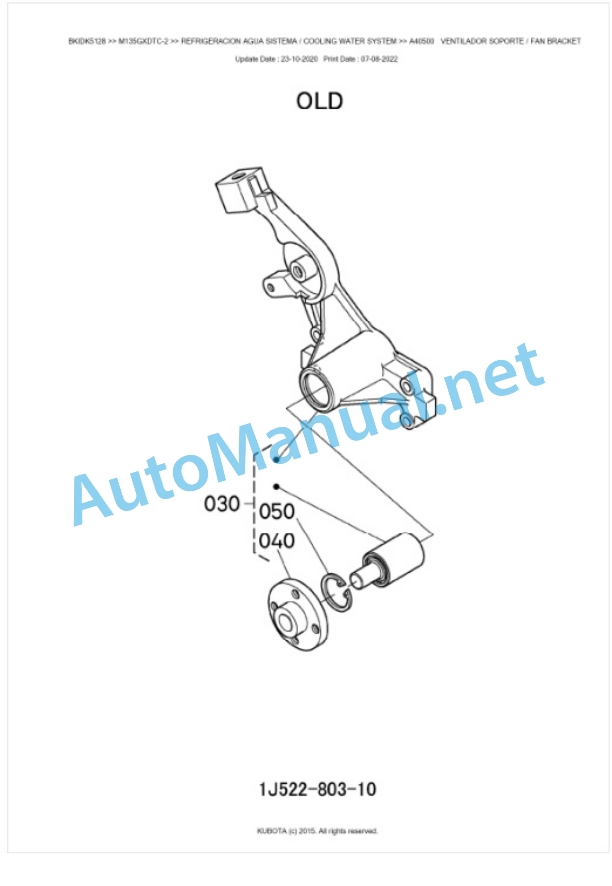 Kubota M128GX-2, M135GX-2 Parts Manual PDF BKIDK5128-2