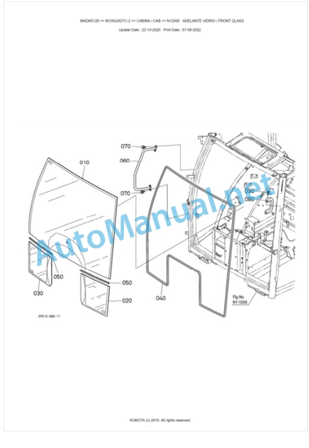 Kubota M128GX-2, M135GX-2 Parts Manual PDF BKIDK5128-5