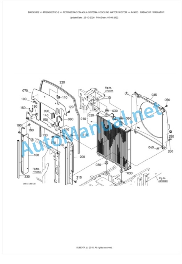 Kubota M128GX-2, M135GX-2 Parts Manual PDF BKIDK5162-2