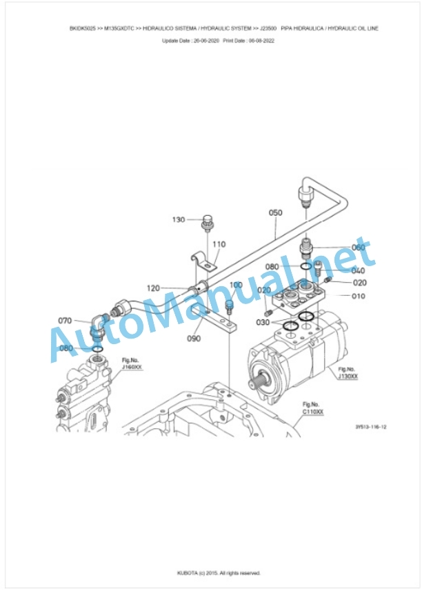 Kubota M135GX Parts Manual PDF BKIDK5025-4