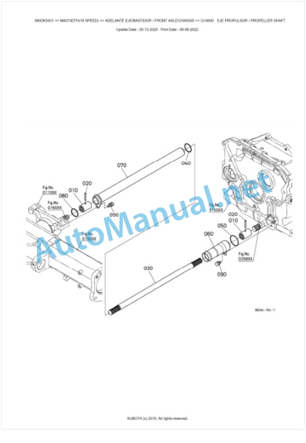 Kubota M4063, M4073 Parts Manual PDF BKIDK5431-4