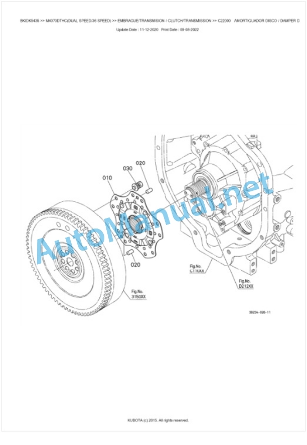 Kubota M4063, M4073 Parts Manual PDF BKIDK5435-3