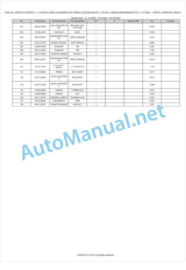 Kubota M4072 Parts Manual PDF BKIDK5287-5