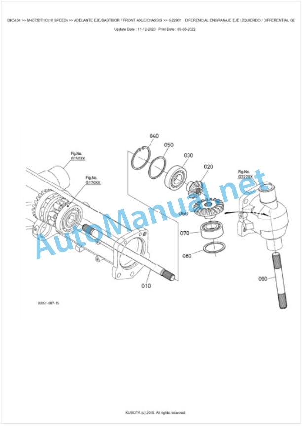 Kubota M4073 Parts Manual PDF BKIDK5434-4