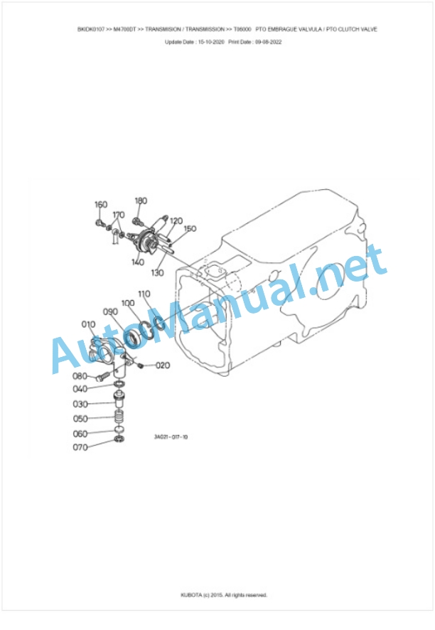 Kubota M4700DT, M5400DT Parts Manual PDF BKIDK0107-3