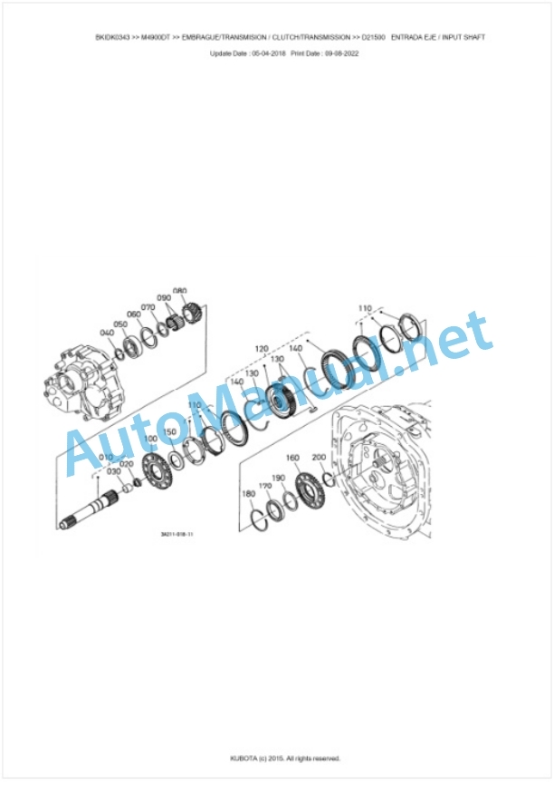 Kubota M4900DT, M5700DT Parts Manual PDF BKIDK0343-3