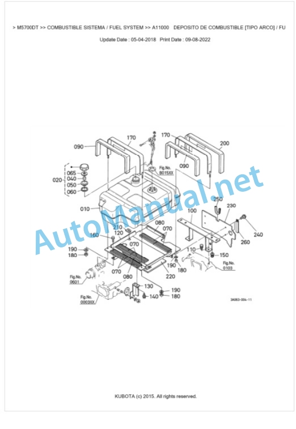 Kubota M4900DT, M5700DT Parts Manual PDF BKIDK0345-2