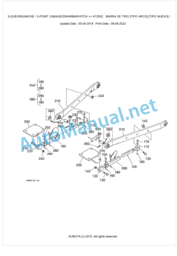 Kubota M4900DT, M5700DT Parts Manual PDF BKIDK0345-5