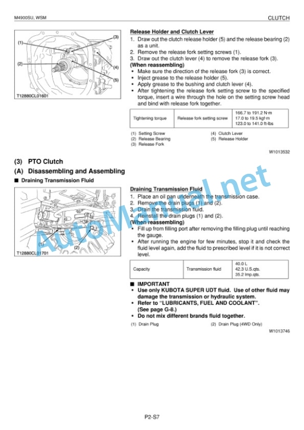 Kubota M4900SU Supplement Tractor Workshop Manual PDF-3