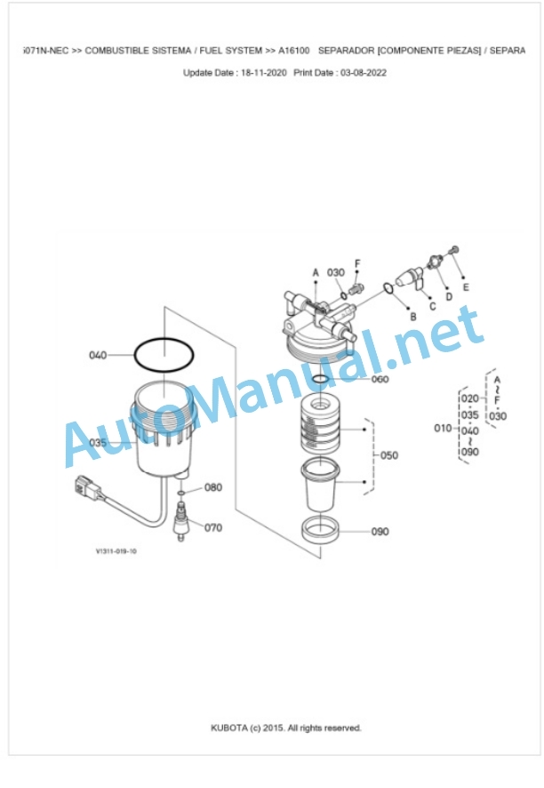 Kubota M5071 Parts Manual PDF BKIDK5201-2