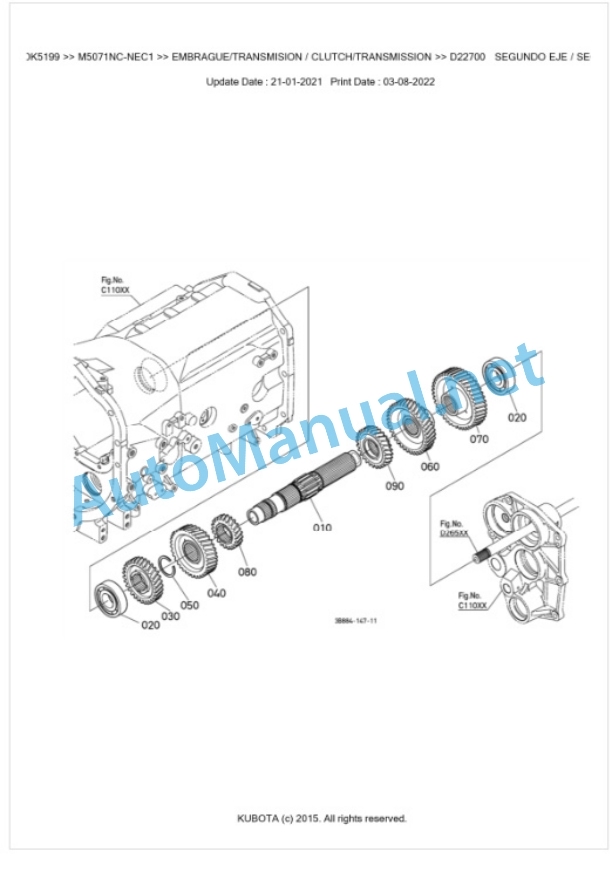 Kubota M5071NC Parts Manual PDF BKIDK5199-3