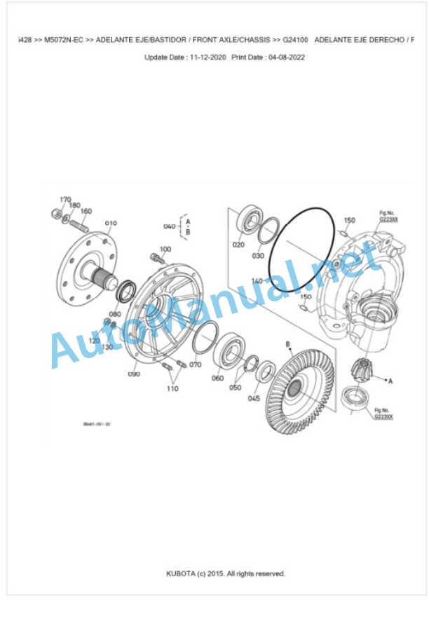 Kubota M5072N Parts Manual PDF BKIDK5428-4