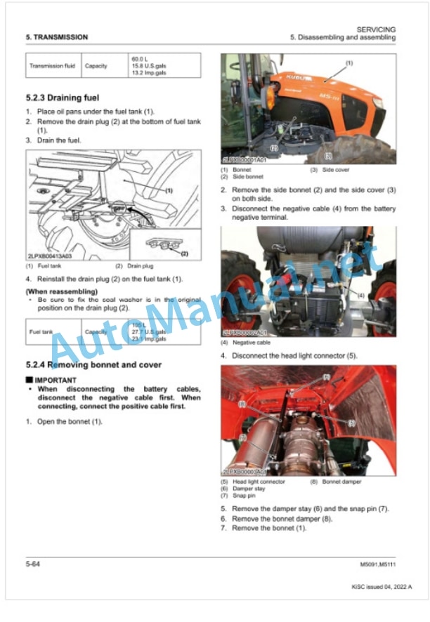 Kubota M5091, M5111 Tractor Workshop Manual PDF-3